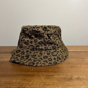 Leopard Print Denim Bucket Hat